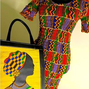Pieces Afrocentric Line- Vibrant Authentic Kente Cloth Dress from Ghana🇬🇭